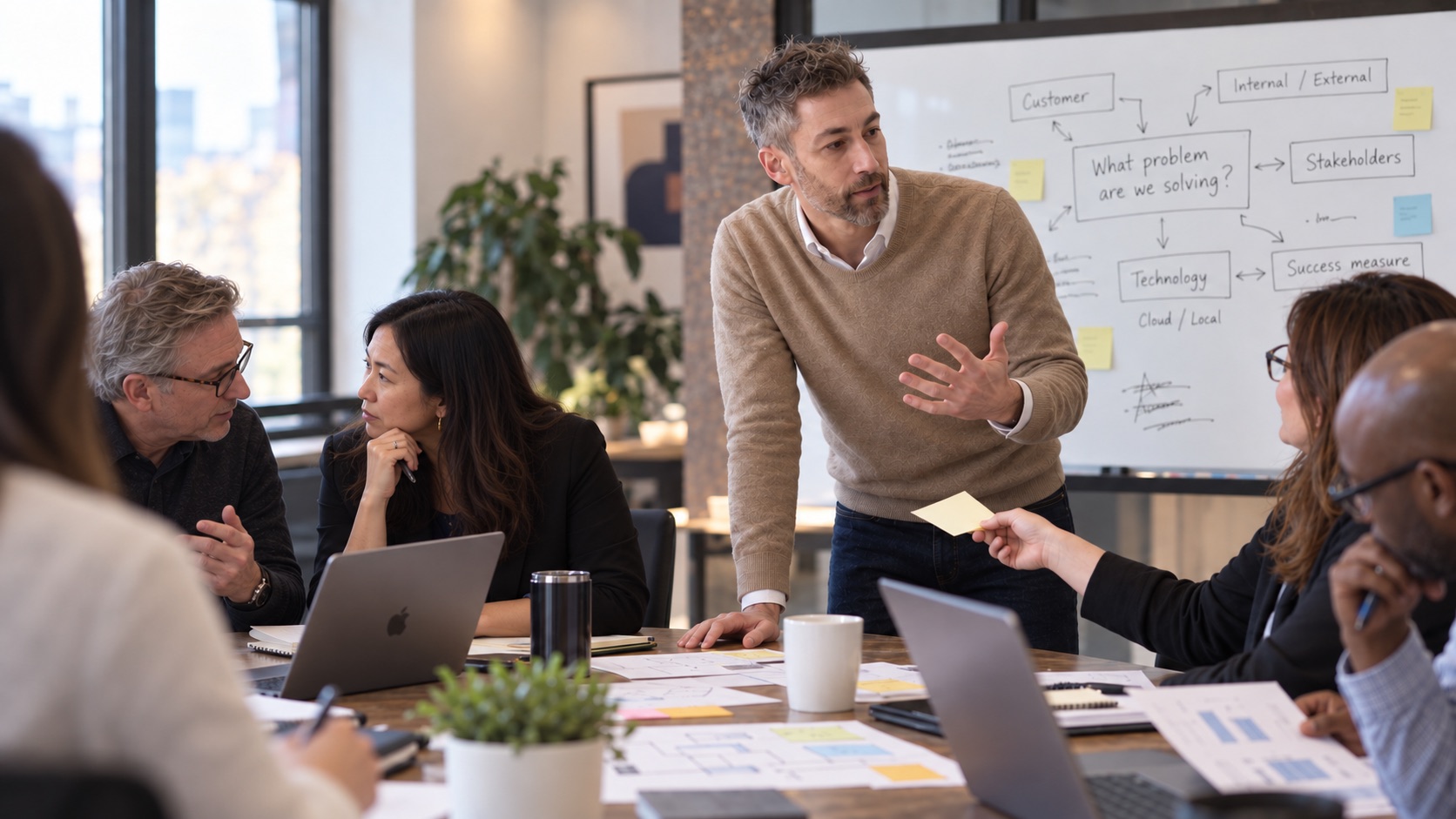 Justin leading a collaborative AI strategy working session
